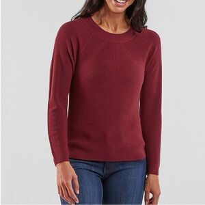 Title Nine Szabo Crew Neck Sweater Merino Wool Blend Raglan Sleeve Office